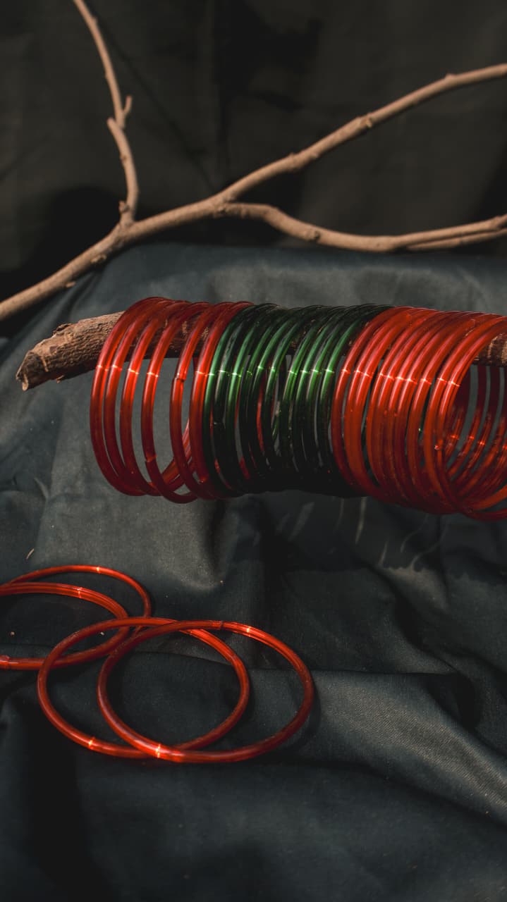Glass Churis — Red & Green Still Life